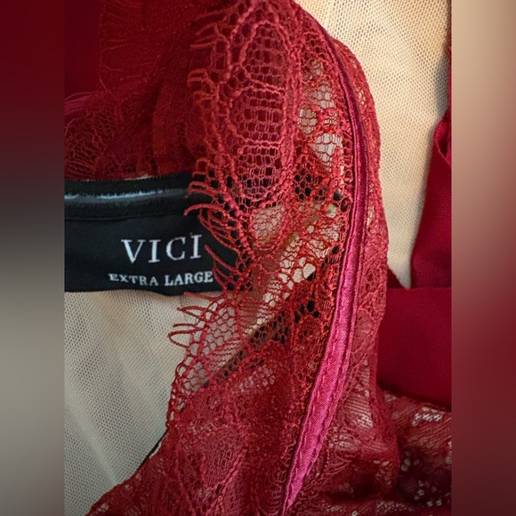 Vici Burgundy Lace Bodysuit - Picture 2 of 5